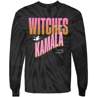 Witches For Kamala Funny Halloween 2024 Tie-Dye Long Sleeve Shirt