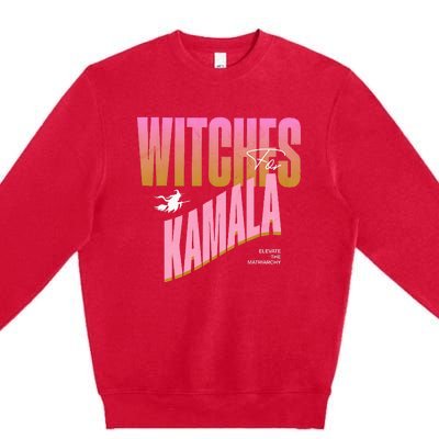 Witches For Kamala Funny Halloween 2024 Premium Crewneck Sweatshirt