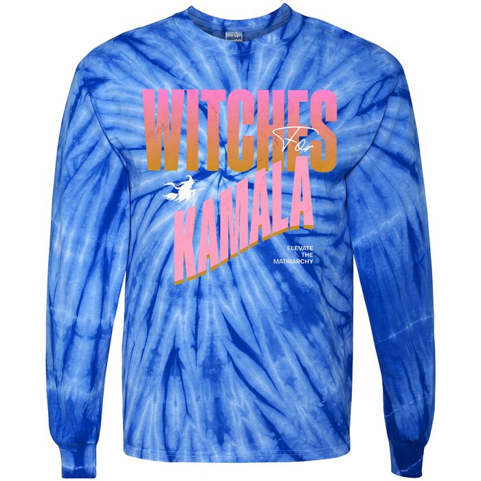 Witches For Kamala Halloween 2024 Tie-Dye Long Sleeve Shirt