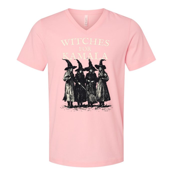 Witches For Kamala Feminist Political Election Halloween V-Neck T-Shirt