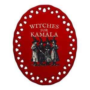 Witches For Kamala Feminist Political Election Halloween Ceramic Oval Ornament