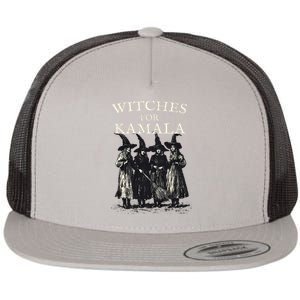 Witches For Kamala Feminist Political Election Halloween Flat Bill Trucker Hat