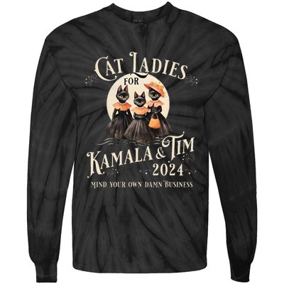 Witches For Kamala Harris Halloween Tie-Dye Long Sleeve Shirt