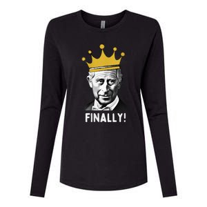 Wo Funny King Charles III Coronation Memorabilia Souvenir Party Womens Cotton Relaxed Long Sleeve T-Shirt