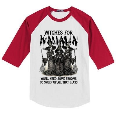 Witches For Kamala YouLl Need Some Brooms To Sweep Up All Kids Colorblock Raglan Jersey