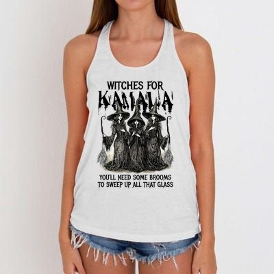 Witches For Kamala YouLl Need Some Brooms To Sweep Up All Women's Knotted Racerback Tank