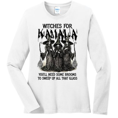 Witches For Kamala YouLl Need Some Brooms To Sweep Up All Ladies Long Sleeve Shirt