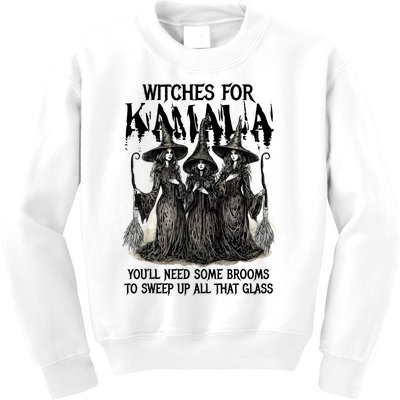 Witches For Kamala YouLl Need Some Brooms To Sweep Up All Kids Sweatshirt