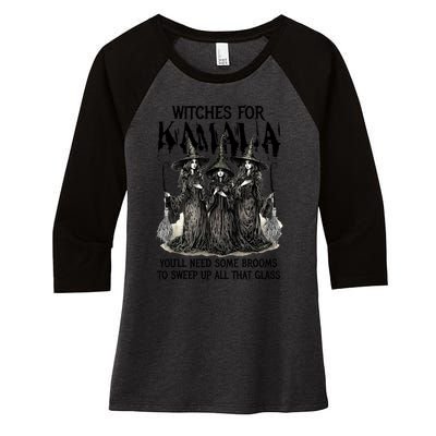 Witches For Kamala YouLl Need Some Brooms To Sweep Up All Women's Tri-Blend 3/4-Sleeve Raglan Shirt