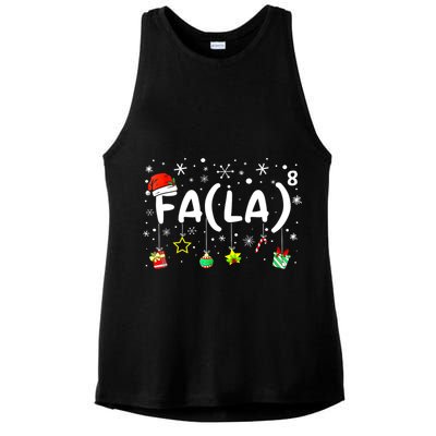 Women Fa (La)8 Funny Christmas Santa Fa La Math Teacher Gift Ladies PosiCharge Tri-Blend Wicking Tank