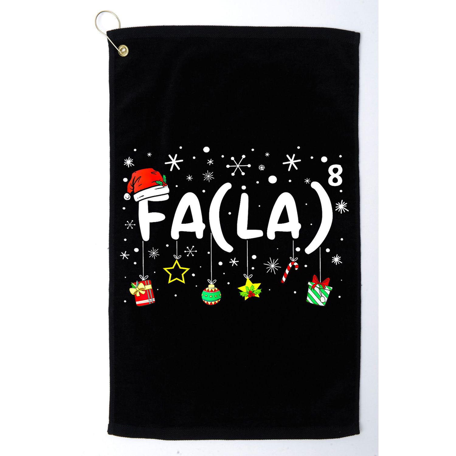 Women Fa (La)8 Funny Christmas Santa Fa La Math Teacher Gift Golf Towel