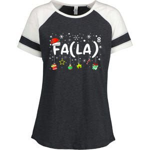 Women Fa (La)8 Funny Christmas Santa Fa La Math Teacher Gift Enza Ladies Jersey Colorblock Tee