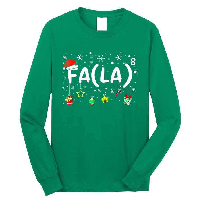 Women Fa (La)8 Funny Christmas Santa Fa La Math Teacher Gift Long Sleeve Shirt