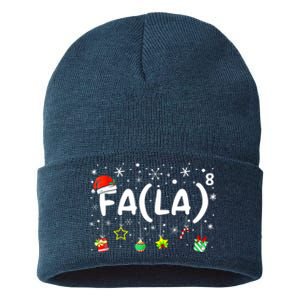 Women Fa (La)8 Funny Christmas Santa Fa La Math Teacher Gift Sustainable Knit Beanie