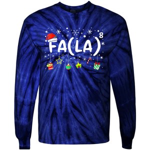 Women Fa (La)8 Funny Christmas Santa Fa La Math Teacher Gift Tie-Dye Long Sleeve Shirt