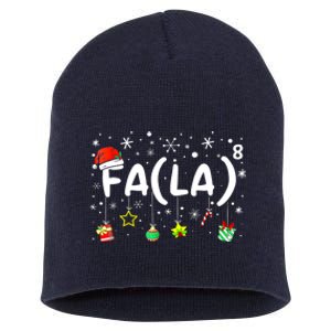 Women Fa (La)8 Funny Christmas Santa Fa La Math Teacher Gift Short Acrylic Beanie