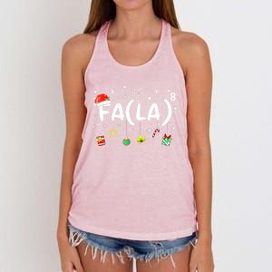 Women Fa (La)8 Funny Christmas Santa Fa La Math Teacher Gift Women's Knotted Racerback Tank