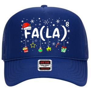 Women Fa (La)8 Funny Christmas Santa Fa La Math Teacher Gift High Crown Mesh Back Trucker Hat