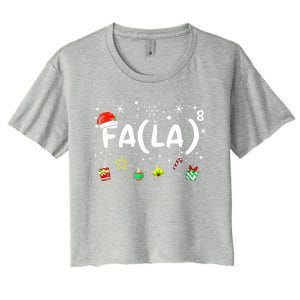 Women Fa (La)8 Funny Christmas Santa Fa La Math Teacher Gift Women's Crop Top Tee