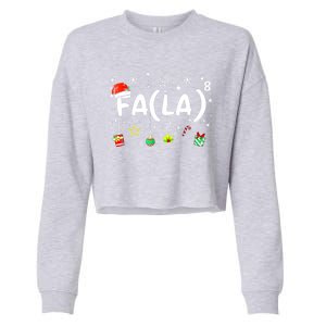 Women Fa (La)8 Funny Christmas Santa Fa La Math Teacher Gift Cropped Pullover Crew