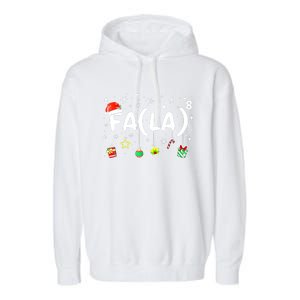 Women Fa (La)8 Funny Christmas Santa Fa La Math Teacher Gift Garment-Dyed Fleece Hoodie