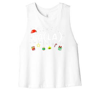 Women Fa (La)8 Funny Christmas Santa Fa La Math Teacher Gift Women's Racerback Cropped Tank