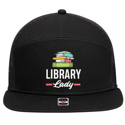 Women Funny Library Lady Librarian Library Assistant 7 Panel Mesh Trucker Snapback Hat