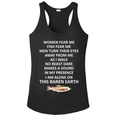 Woman Fear Me Fish Fear Me Turn Their Eyes Away From Me Gift Ladies PosiCharge Competitor Racerback Tank