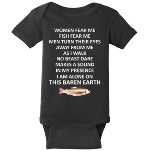 Woman Fear Me Fish Fear Me Turn Their Eyes Away From Me Gift Baby Bodysuit