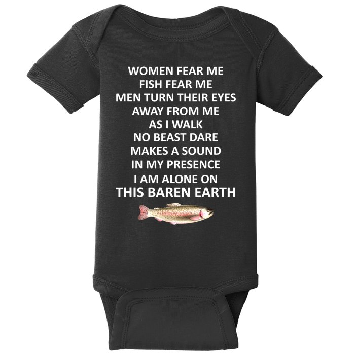 Woman Fear Me Fish Fear Me Turn Their Eyes Away From Me Gift Baby Bodysuit