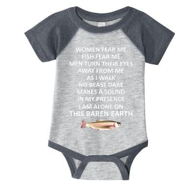 Woman Fear Me Fish Fear Me Turn Their Eyes Away From Me Gift Infant Baby Jersey Bodysuit