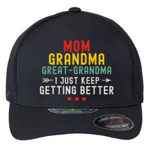 Women Funny Mom Grandma Great Grandma For Mothers Day Flexfit Unipanel Trucker Cap