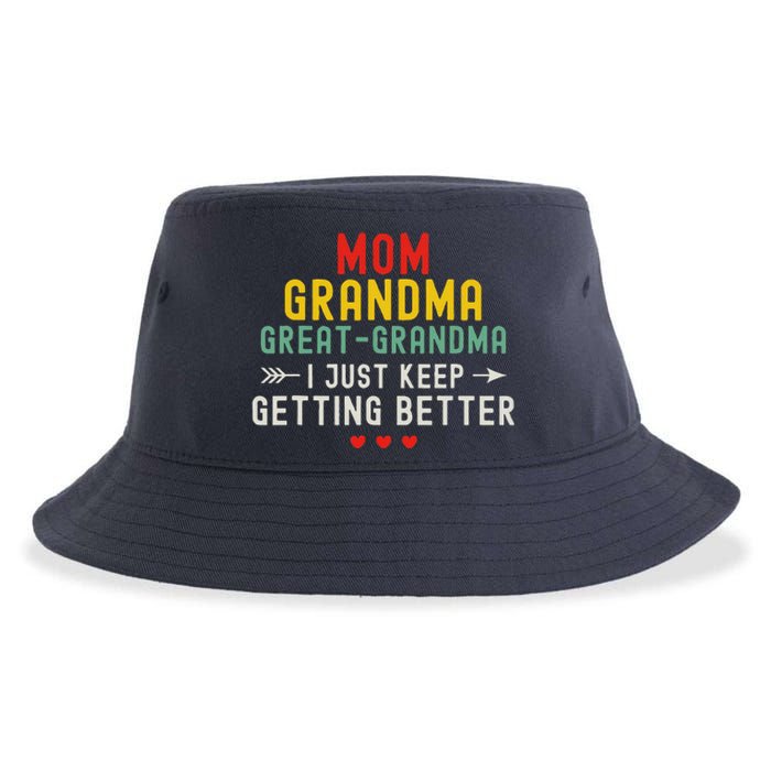 Women Funny Mom Grandma Great Grandma For Mothers Day Sustainable Bucket Hat