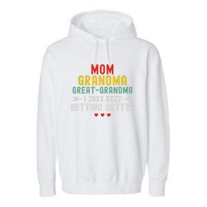 Women Funny Mom Grandma Great Grandma For Mothers Day Garment-Dyed Fleece Hoodie