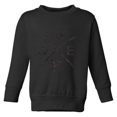 Walleye Fishing Minnesota Walleye Fishing Compass Gift Toddler Sweatshirt