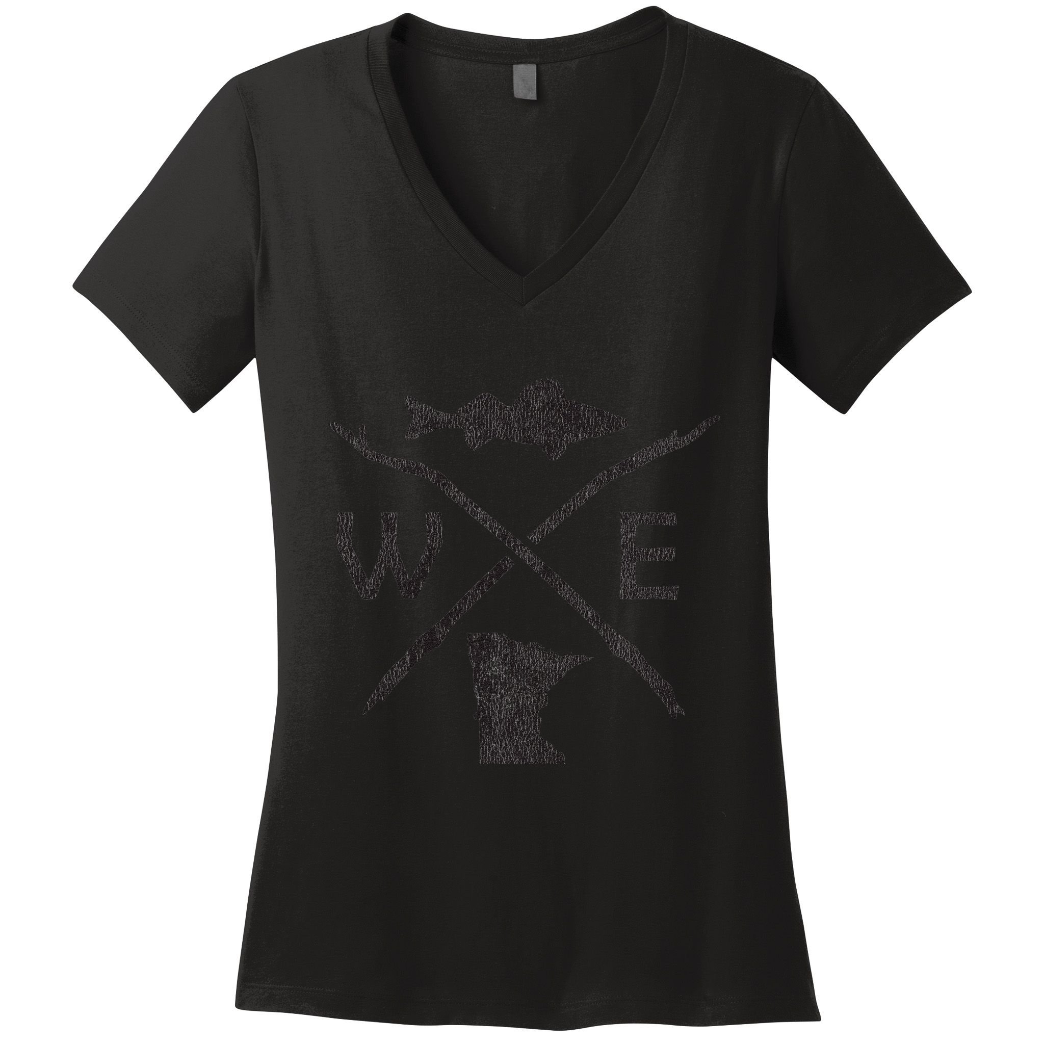Walleye Fishing Minnesota Walleye Fishing Compass Gift Women's V-Neck T-Shirt