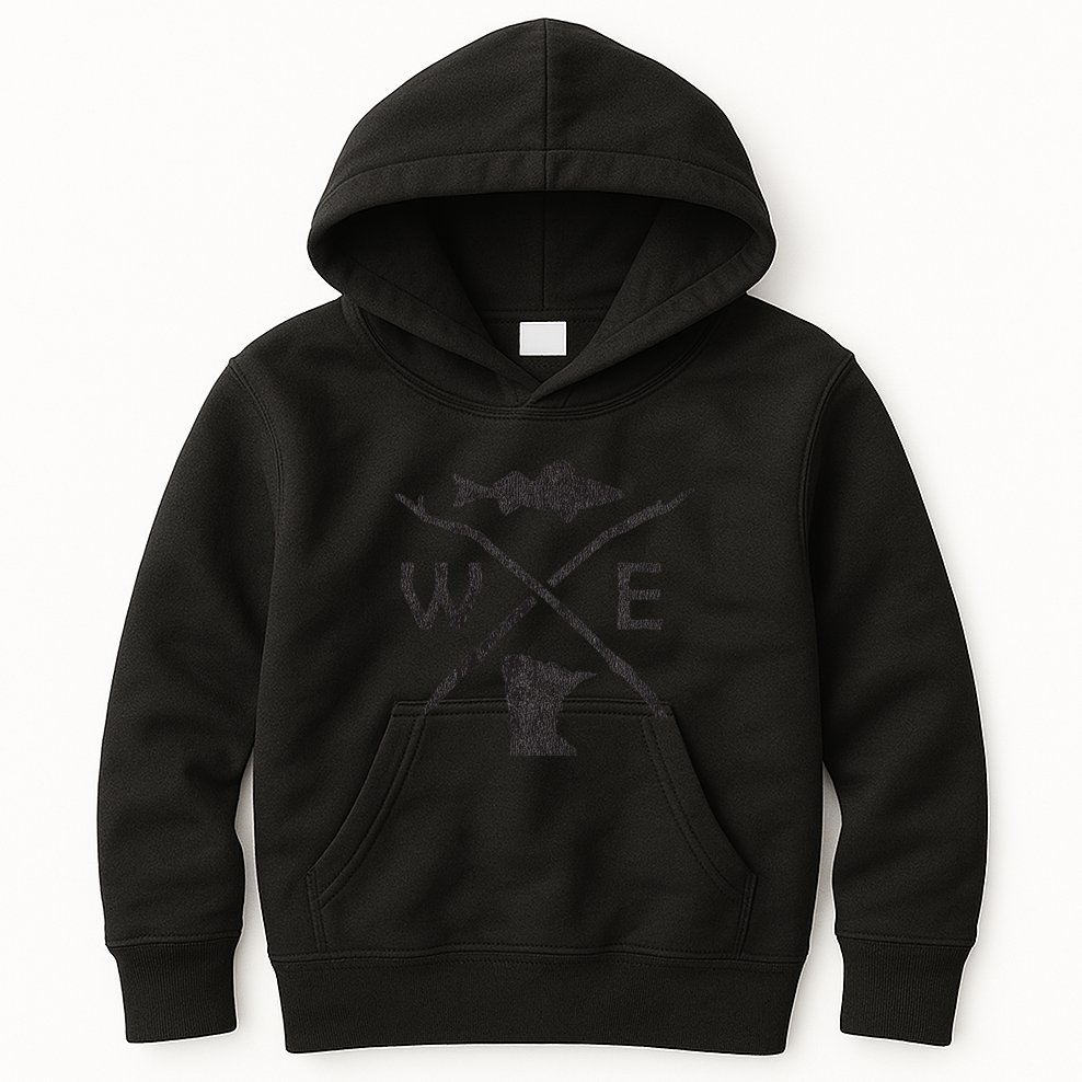 Walleye Fishing Minnesota Walleye Fishing Compass Gift Kids Hoodie
