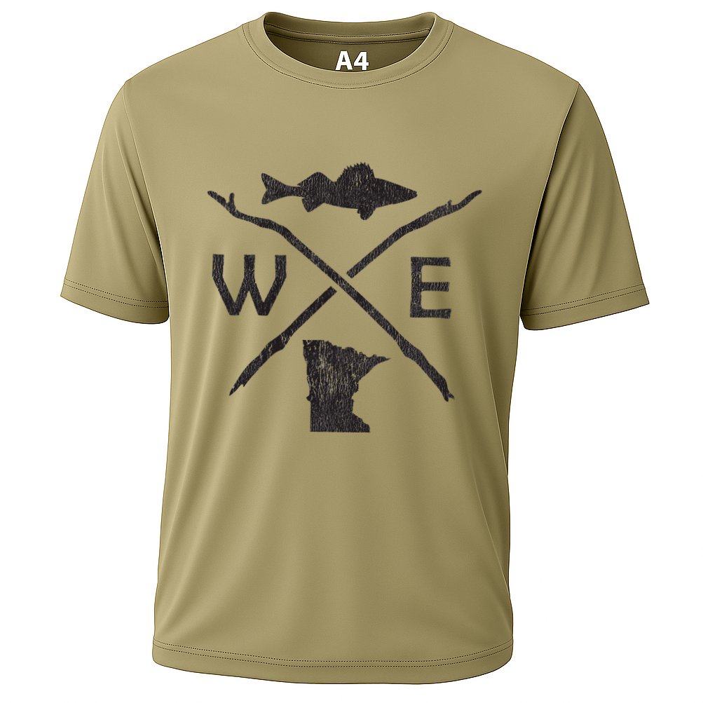 Walleye Fishing Minnesota Walleye Fishing Compass Gift Performance Shirt