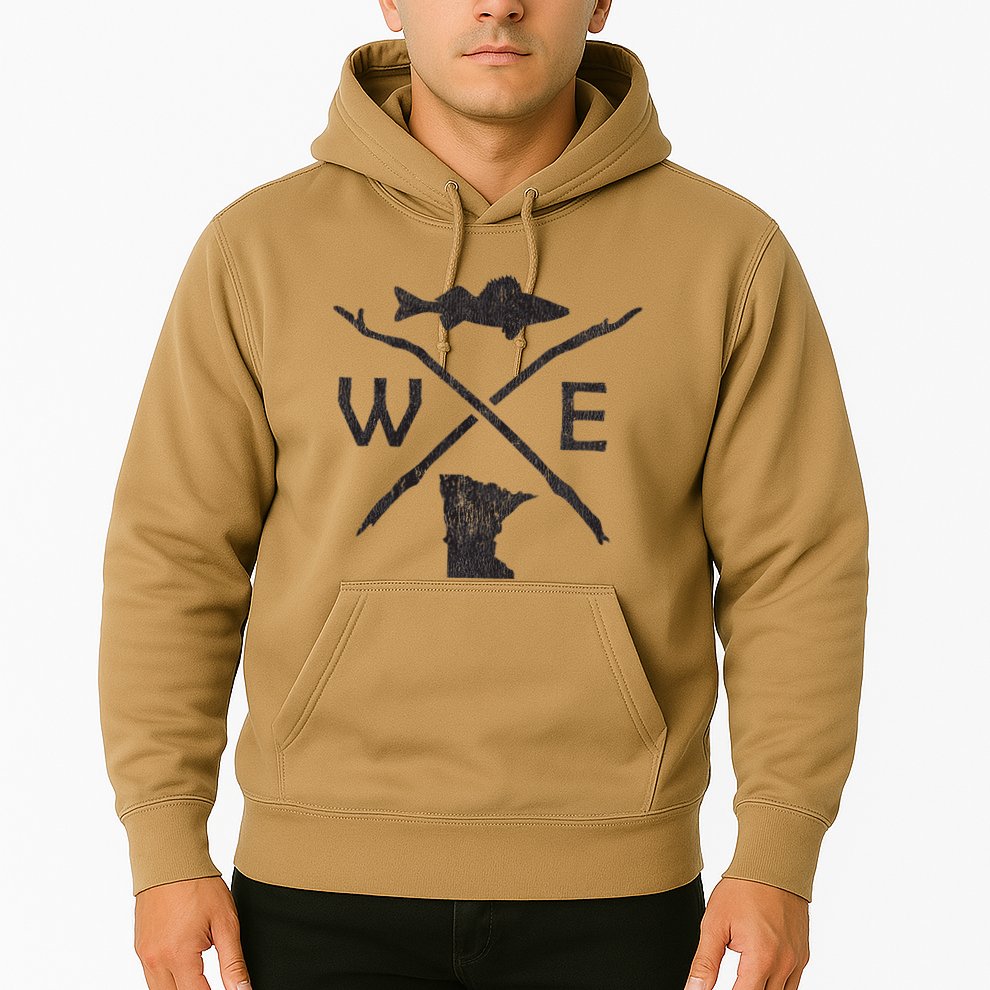 Walleye Fishing Minnesota Walleye Fishing Compass Gift Hoodie