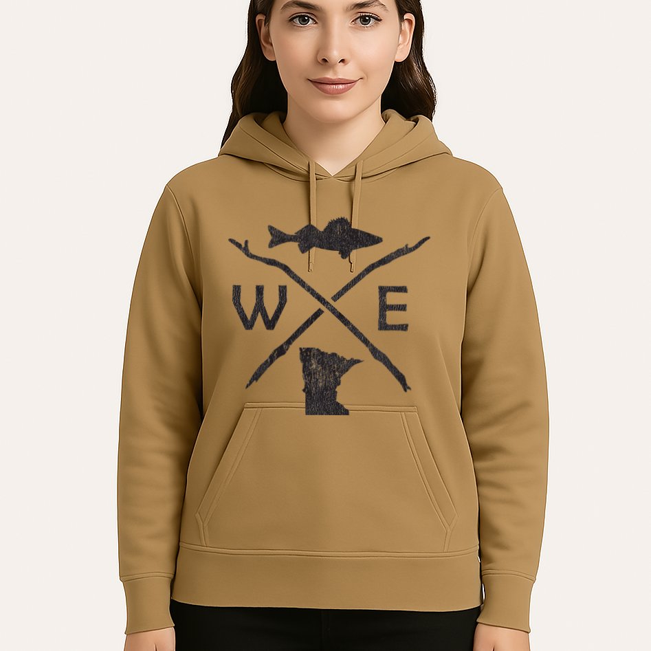Walleye Fishing Minnesota Walleye Fishing Compass Gift Hoodie