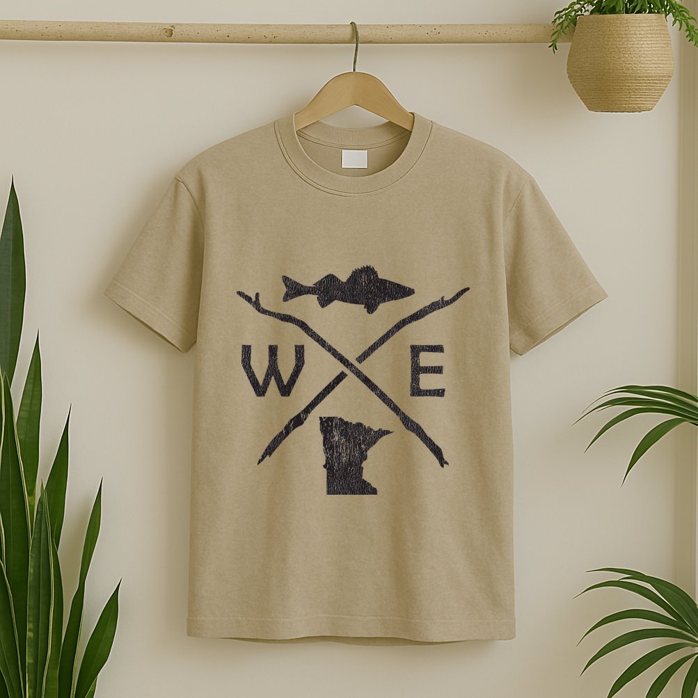 Walleye Fishing Minnesota Walleye Fishing Compass Gift T-Shirt