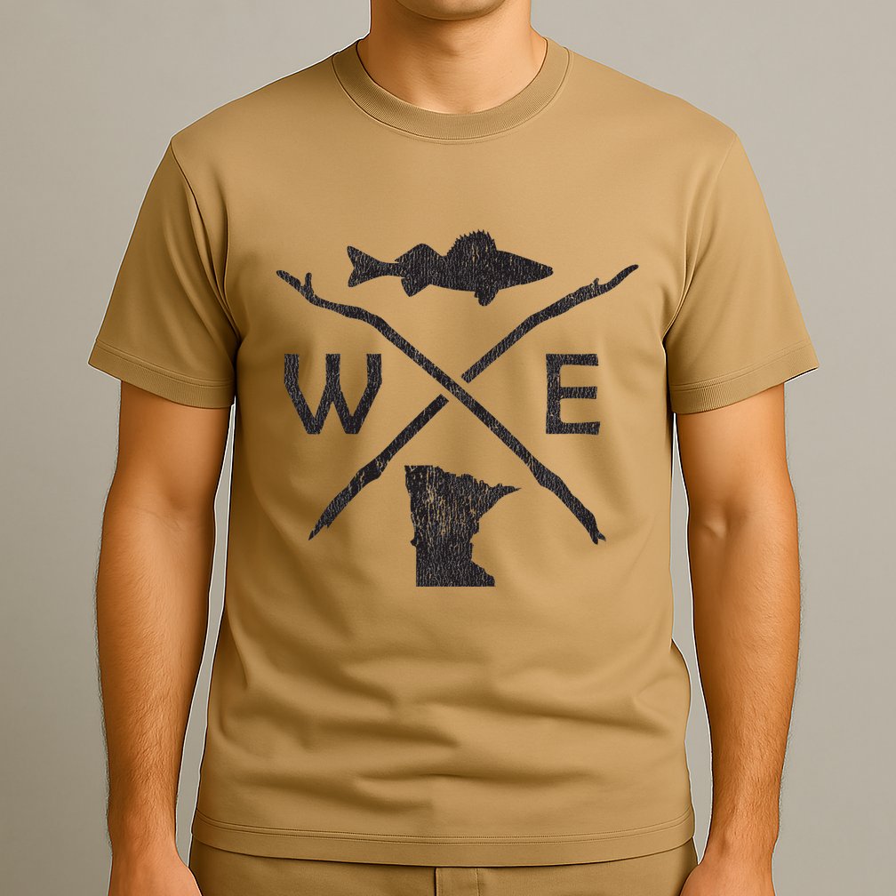 Walleye Fishing Minnesota Walleye Fishing Compass Gift T-Shirt