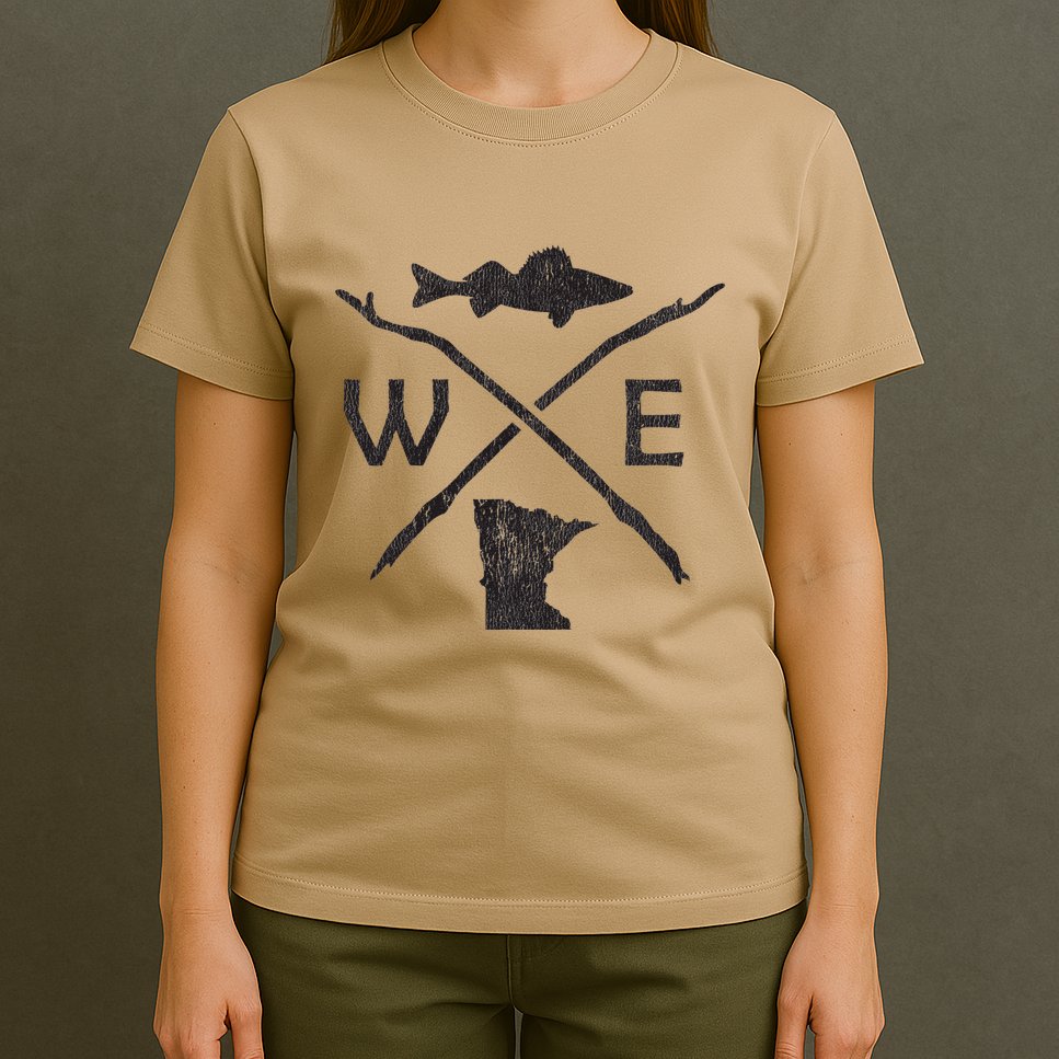 Walleye Fishing Minnesota Walleye Fishing Compass Gift T-Shirt
