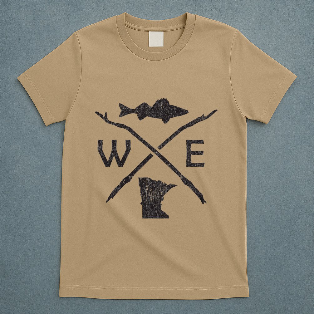 Walleye Fishing Minnesota Walleye Fishing Compass Gift T-Shirt