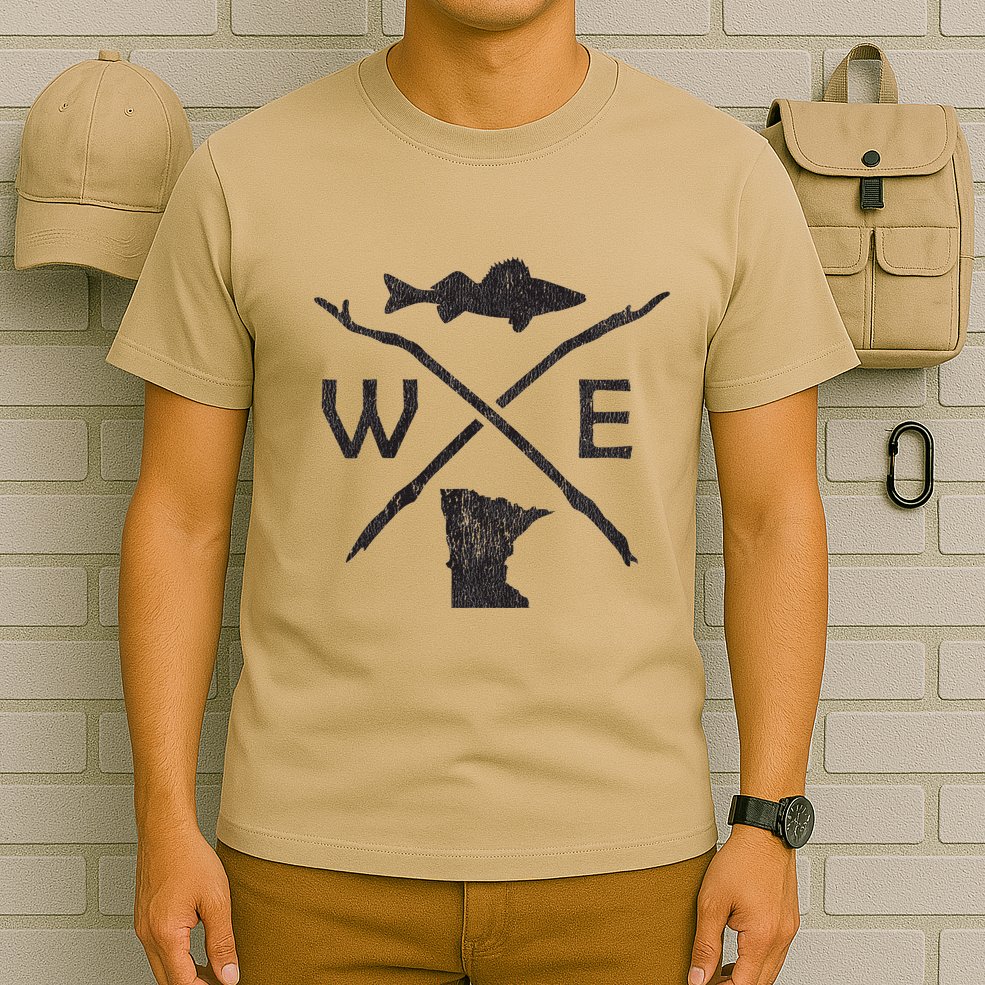 Walleye Fishing Minnesota Walleye Fishing Compass Gift T-Shirt