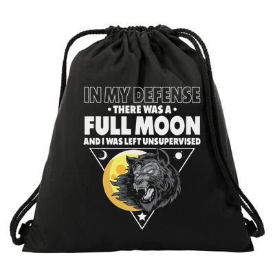 Werewolf Full Moon Werewolf Drawstring Bag