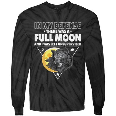Werewolf Full Moon Werewolf Tie-Dye Long Sleeve Shirt