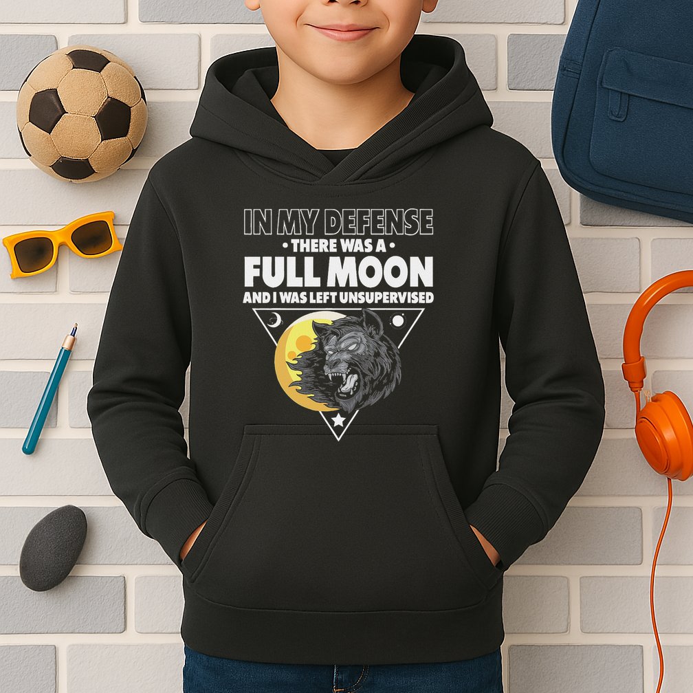 Werewolf Full Moon Werewolf Kids Hoodie