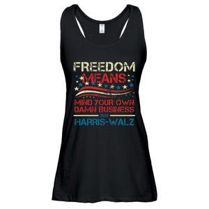 Walz Freedom Means Mind Your Own Damn Business Harris Walz Ladies Essential Flowy Tank