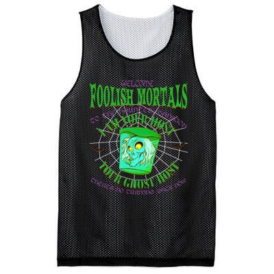 Welcome Foolish Mortals Hatbox Ghost I Am Your Ghost Host Mesh Reversible Basketball Jersey Tank